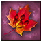 Осенний листок с отпечатком лапки R