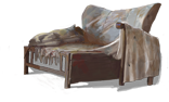 Грубая кровать со спинкой